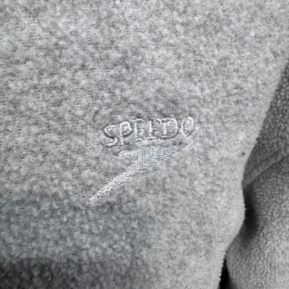 Speedo Fleece Jacket Women L Gray Full‎ Zip Mock Neck